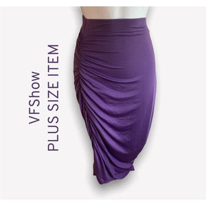 VF SHOW RUCHED STRETCH SKIRT PLUS SIZE 3X LAVENDER PURPLE
